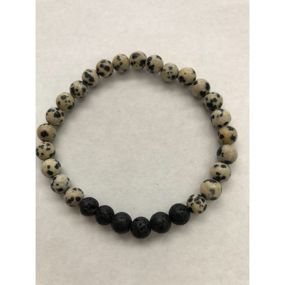 BOGO Vitality Purpose Diffuser LavaStone Pyrite Beads BraceletStretch 6mm 5/16” - Picture 1 of 6